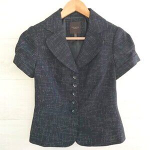 The Limited Black Pattern Blazer Button Short Sleeve Size Large NWOT